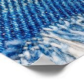 Denim Jeans Hintergrund. Denim-Rippstoff mit b Poster (Ecke)
