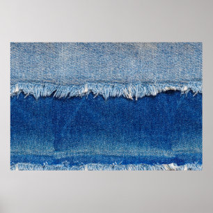 Denim Jeans Hintergrund. Denim-Rippstoff mit b Poster