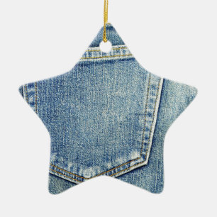 Denim Jeans Pocket Blue Stoff Mode reich Keramikornament
