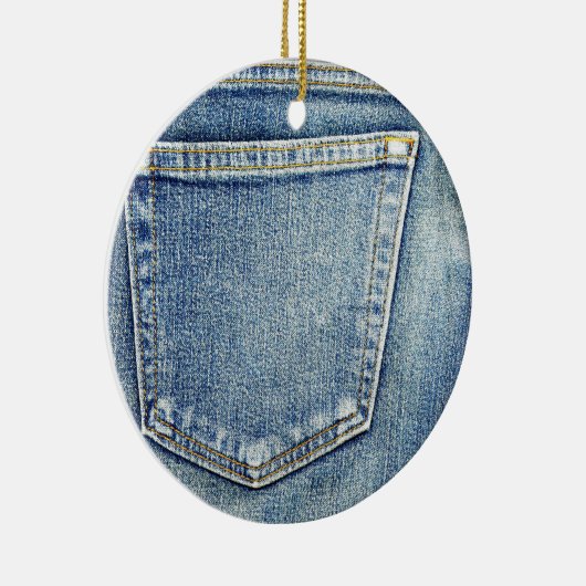 Denim Jeans Pocket Blue Stoff Mode reich Keramikornament (Rechts)