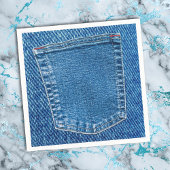Denim Jeans Pocket Western Country Wedding Party Serviette