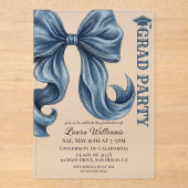 Denim-Jeans-Schleife Abschluss Acryleinladungen (Vorderseite)