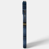Denim Jeans Style Stitches und Zipper Case-Mate iPhone Hülle (Rückseite / Links)