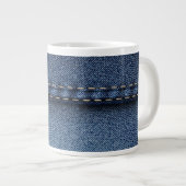 Denim Jeans Texture Jumbo-Tasse (Vorderseite Rechts)
