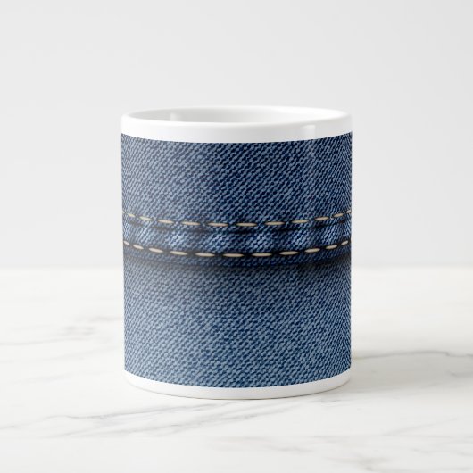 Denim Jeans Texture Jumbo-Tasse (Vorderseite)