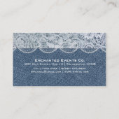 Denim & Lace Chic Elegante Business Card Visitenkarte (Rückseite)