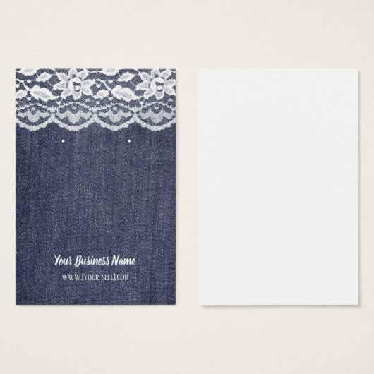 Denim Lace Custom Earring Card (Vorne & Hinten)