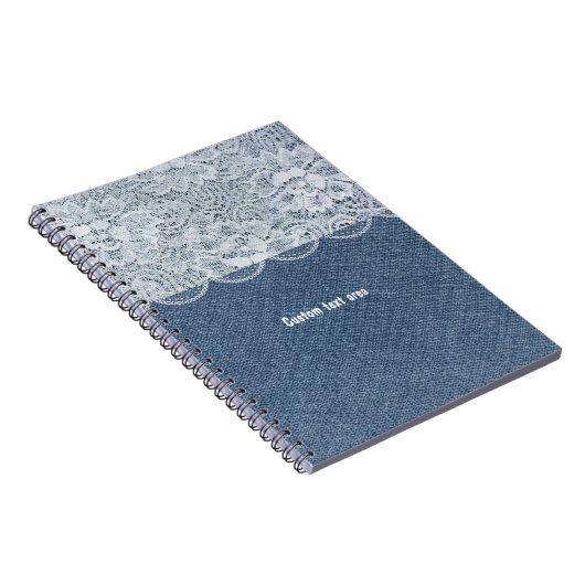 Denim & Lace Personalisiert Rustic Journal-Noteboo Notizblock (Rechte Seite)