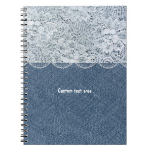 Denim & Lace Personalisiertes Rustikales Journal N Notizblock