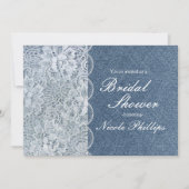 Denim & Lace Rustic Brautparty Party Einladung (Vorderseite)