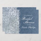 Denim & Lace Rustic Brautparty Party Einladung (Vorne/Hinten)