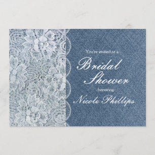 Denim & Lace Rustic Brautparty Party Einladung