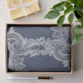 Denim & Lace Rustic Glam Elegant Monogram Initial Seidenpapier (Geschenk)