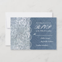 Denim & Lace Rustic Romance Wedding RSVP Card