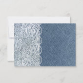 Denim & Lace Rustic Romance Wedding RSVP Card Karte (Rückseite)
