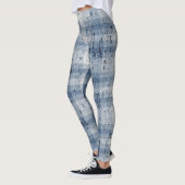 Denim Look Crackle Karierte Leggings (Links)
