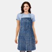 Denim Look Custom Family Monogram  Schürze (Getragen)