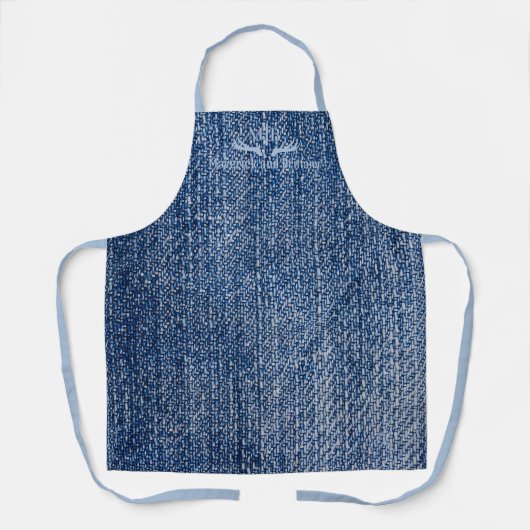 Denim Look Custom Family Monogram  Schürze (Vorderseite)