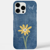 Denim Look Daisy Monogram Case-Mate iPhone Case (Rückseite)