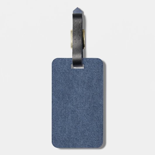 Denim Look Gepäckanhänger (Rückseite vertikal)