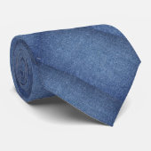 Denim-look Neck Tie Krawatte (Gerollt)