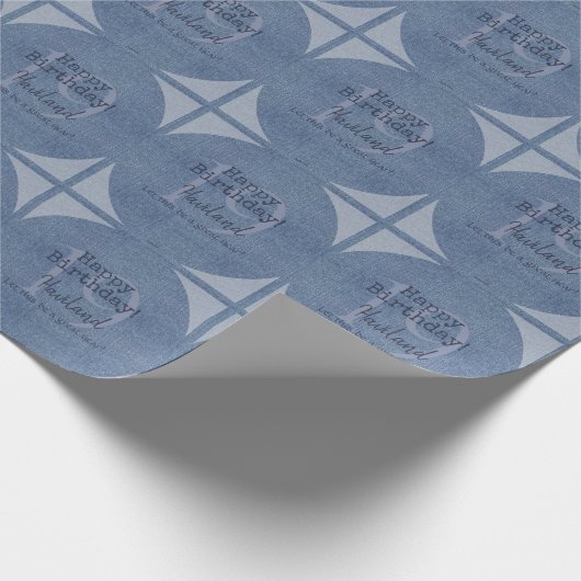 Denim Look Personalizable Geschenk Wrap HAMbyWG Geschenkpapier (Ecke)