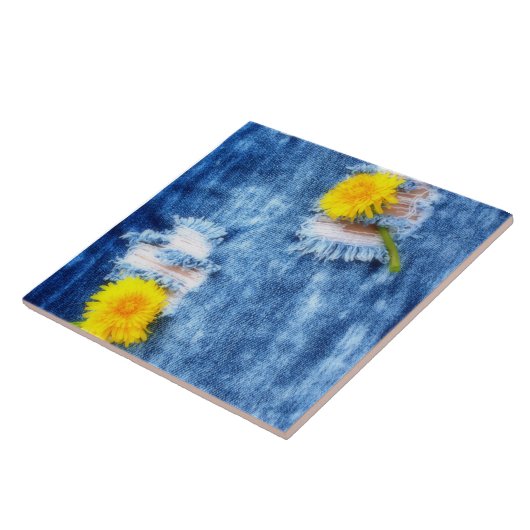 Denim-Löwenzahn Fliese (Seite)