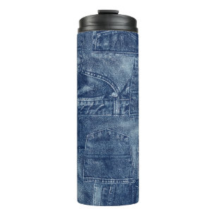 Denim-Material, Thermosbecher