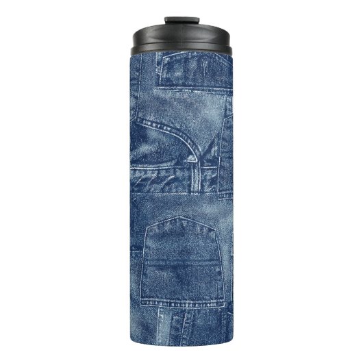 Denim-Material, Thermosbecher (Vorderseite)