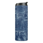 Denim-Material, Thermosbecher (Nach links gedreht)