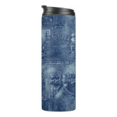 Denim-Material, Thermosbecher (Nach rechts gedreht)