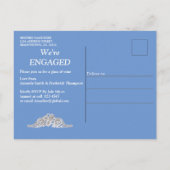 Denim mit Cream Blume Lace and Pearls Einladungspostkarte (Rückseite)