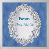 Denim mit Cream Blume Lace Poster (Vorne)