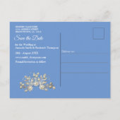 Denim mit Cream Blume Lace und Kostümschmuck Ankündigungspostkarte (Rückseite)