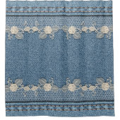 Denim mit Spitze Duschvorhang (Vorderseite)