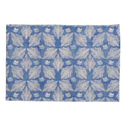 Denim mit spitzen Wiederholmustern Kissenbezug (Rückseite)