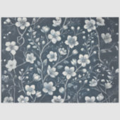 Denim mit White Blume Decoupage Seidenpapier (Vorderseite)