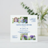 Denim Multicolored Polka Dots Children Birthday Einladung (Stehend Vorderseite)