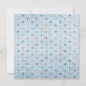 Denim Multicolored Polka Dots Children Birthday Einladung (Rückseite)