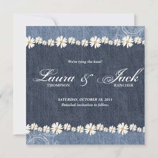 Denim n Daisies Ankündigung Datum freihalten Weste (Rückseite)