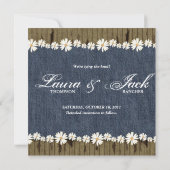 Denim n Daisies Save the Date Wood laden Western e (Rückseite)