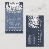 Denim n Diamonds Chandelier Rustic Visitenkarte (Vorne/Hinten)