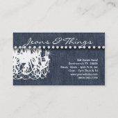 Denim n Diamonds Chandelier Rustic Visitenkarte (Rückseite)