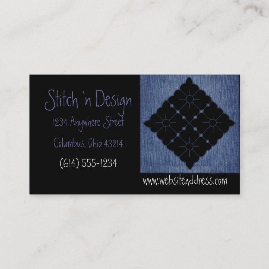 Denim Nähen von Patchwork-Visitenkarten Visitenkarte (Vorderseite)