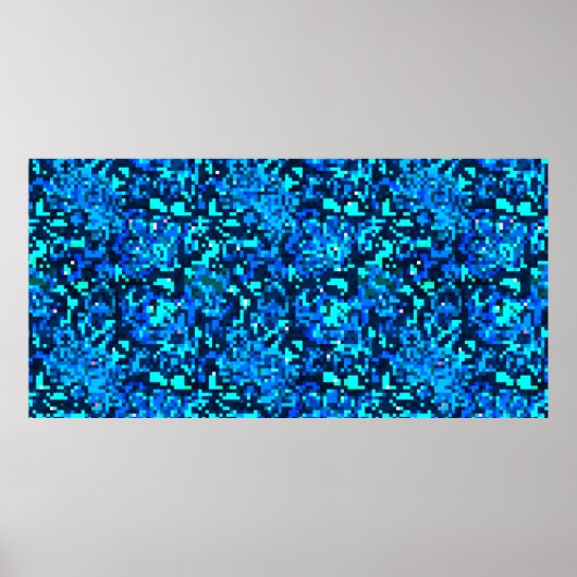 Denim nahtloses Muster. Denim floralen Hintergrund Poster (Vorne)