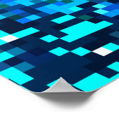 Denim nahtloses Muster. Denim floralen Hintergrund Poster (Ecke)