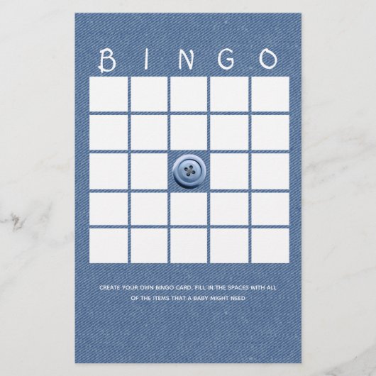 Denim Niedlich als Button Bingo (Vorderseite)