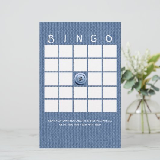 Denim Niedlich als Button Bingo (Stehend Vorderseite)