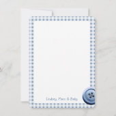 Denim Overalls als Button Dankeschön-Karte Niedlic Einladung (Rückseite)