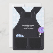 Denim Overalls als Button Niedlich Einladung (Rückseite)